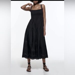 Zara Openwork Embroidered Maxi Dress